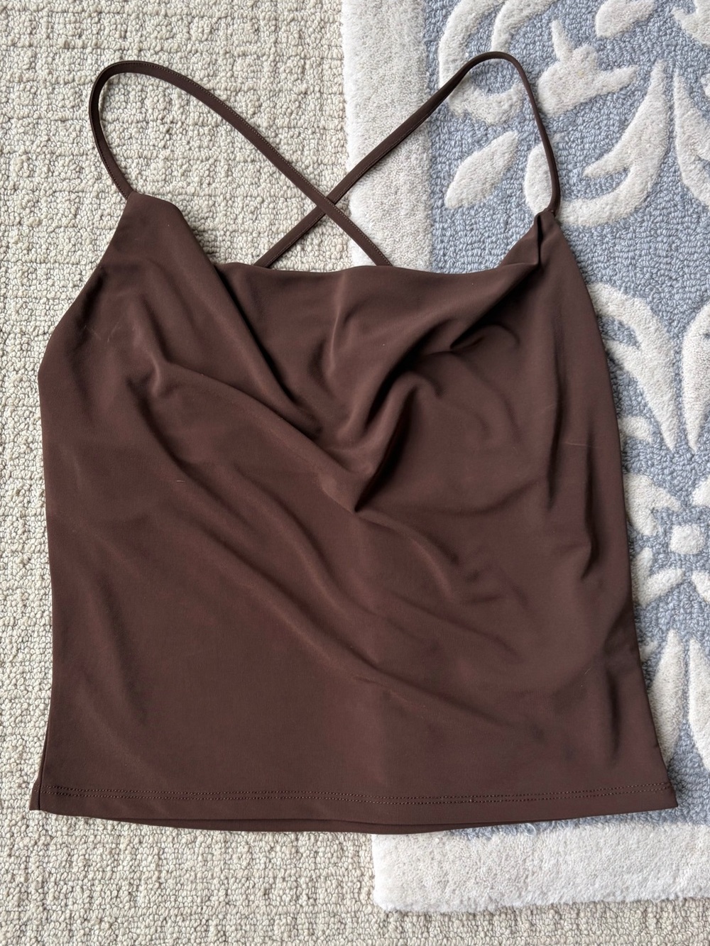 Zara Brown Cowl Neck Cami Tank Top